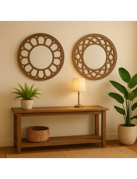 ESPEJO CIRC MARCO DISEÑO FLOR D50CM PATINA BLANCO ESPEJO CIRC MARCO DISEÑO FLOR D50CM PATINA BLANCO