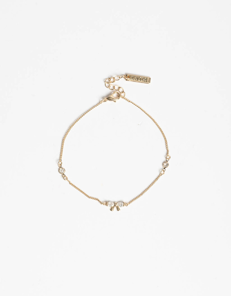 Pulseras Flexibles Strass Pulsera Flexible Con Dije De Moño - Dorado