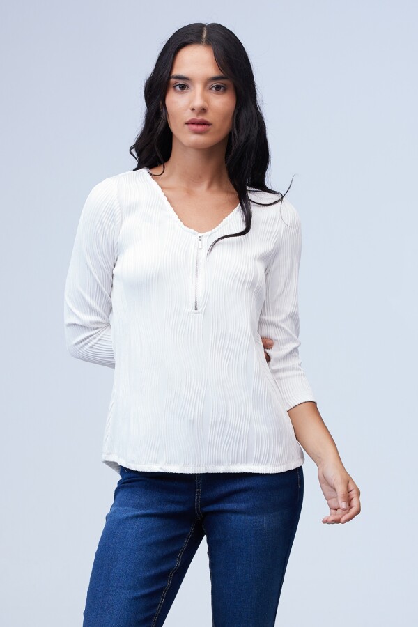 Blusa Zip BLANCO