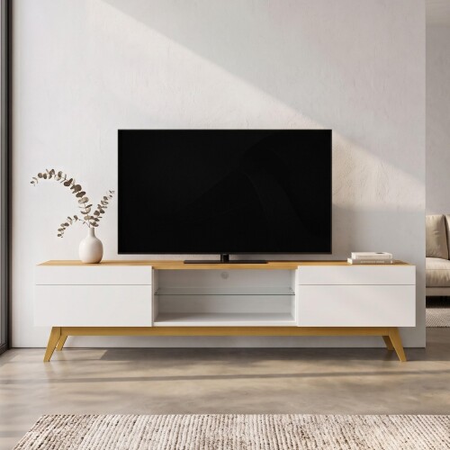 Rack para TV Classic 1.8 linea Manhattan - Natural/Blanco Rack para TV Classic 1.8 linea Manhattan - Natural/Blanco