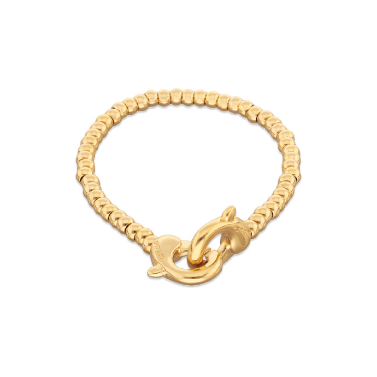 PULSERA DE BOLAS PEQUEÑAS BAÑADO EN ORO 18K CON MOSQUETÓN ENTRELAZADO - Pulsera 