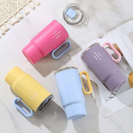Vaso térmico de acero con tapa y asa - 560ml Violeta