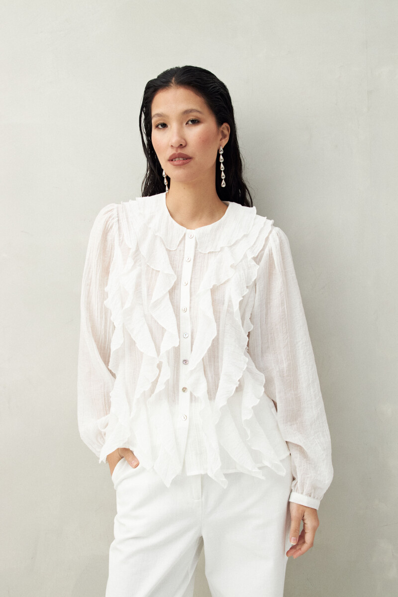 CAMISA FLORICA Blanco