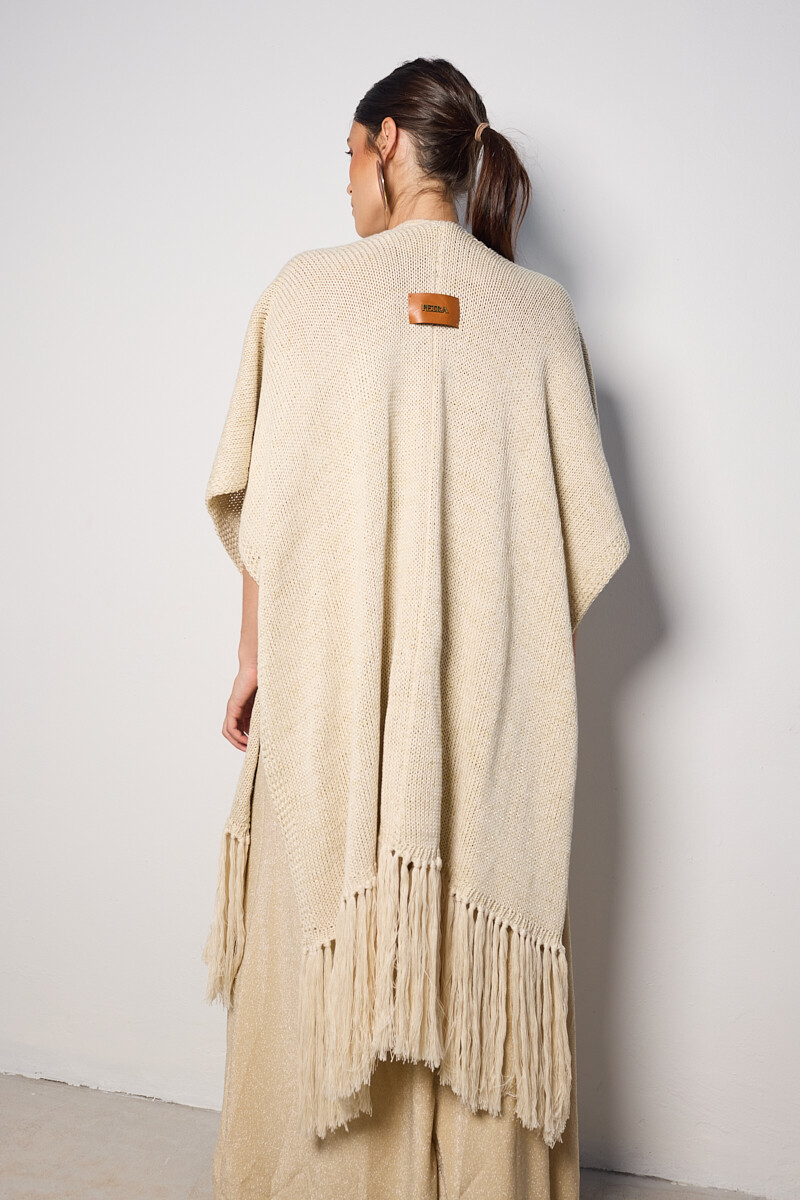 Ruana Matiz Beige/Dorado