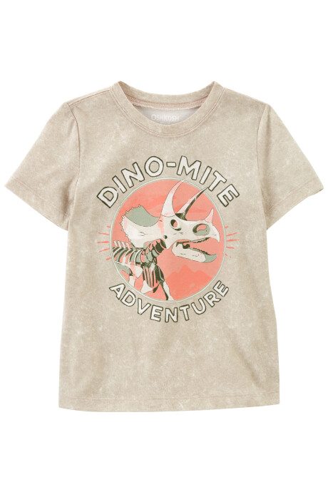 Remera de algodón, manga corta, estampa dinosaurio Remera de algodón, manga corta, estampa dinosaurio
