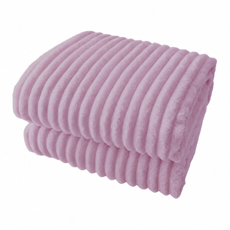 Manta Frazada Polar Plaza y Media Acanalada Suave Cama Sofá Lila Claro