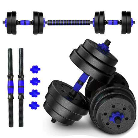 Set 2 Mancuernas + Barra 3en1 + 20kg Disco Pesa PVC Cmb000969