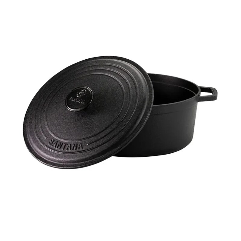 Olla de Hierro Fundido Negra 20 cm con Tapa y Asas OLLA HIERRO C/ASA