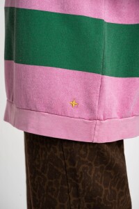 Sweater Polo Rayado Rosa