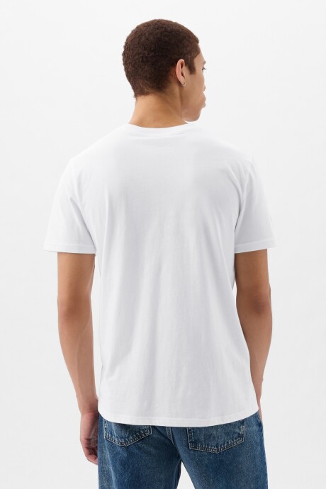 Remera Con Bolsillo Logo Gap Hombre Optic White V6