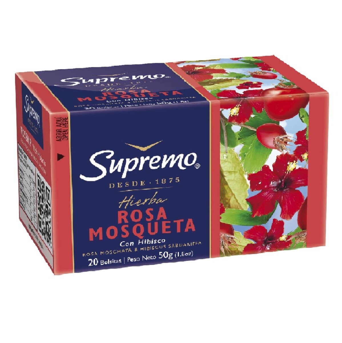 Té Rosa Mosqueta Con Hibisco Supremo 20 Unidades 