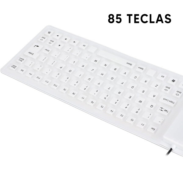 Teclado Flexible Con Cable Ledstar Wb-86 BLANCO