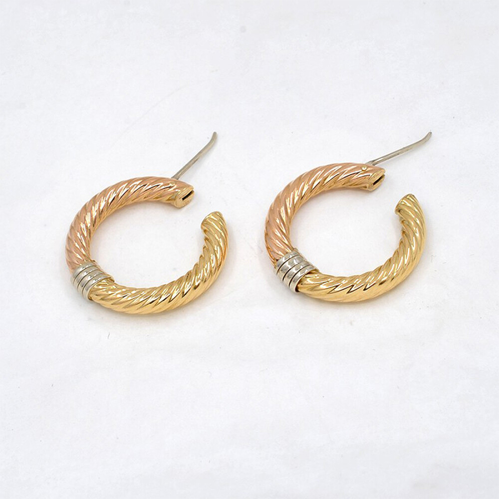 Aros En Oro 18K En Tres Tonos Aros En Oro 18K En Tres Tonos