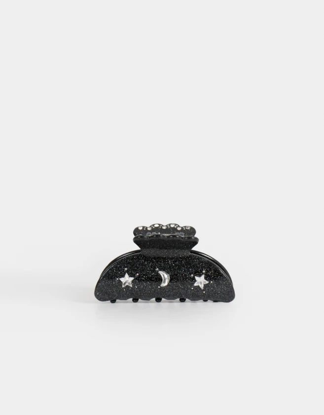 Broche Especiales Broche Strass Luna Y Estrellas - Negro