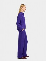 Pantalón Fluido Con Efecto Arrugado violeta