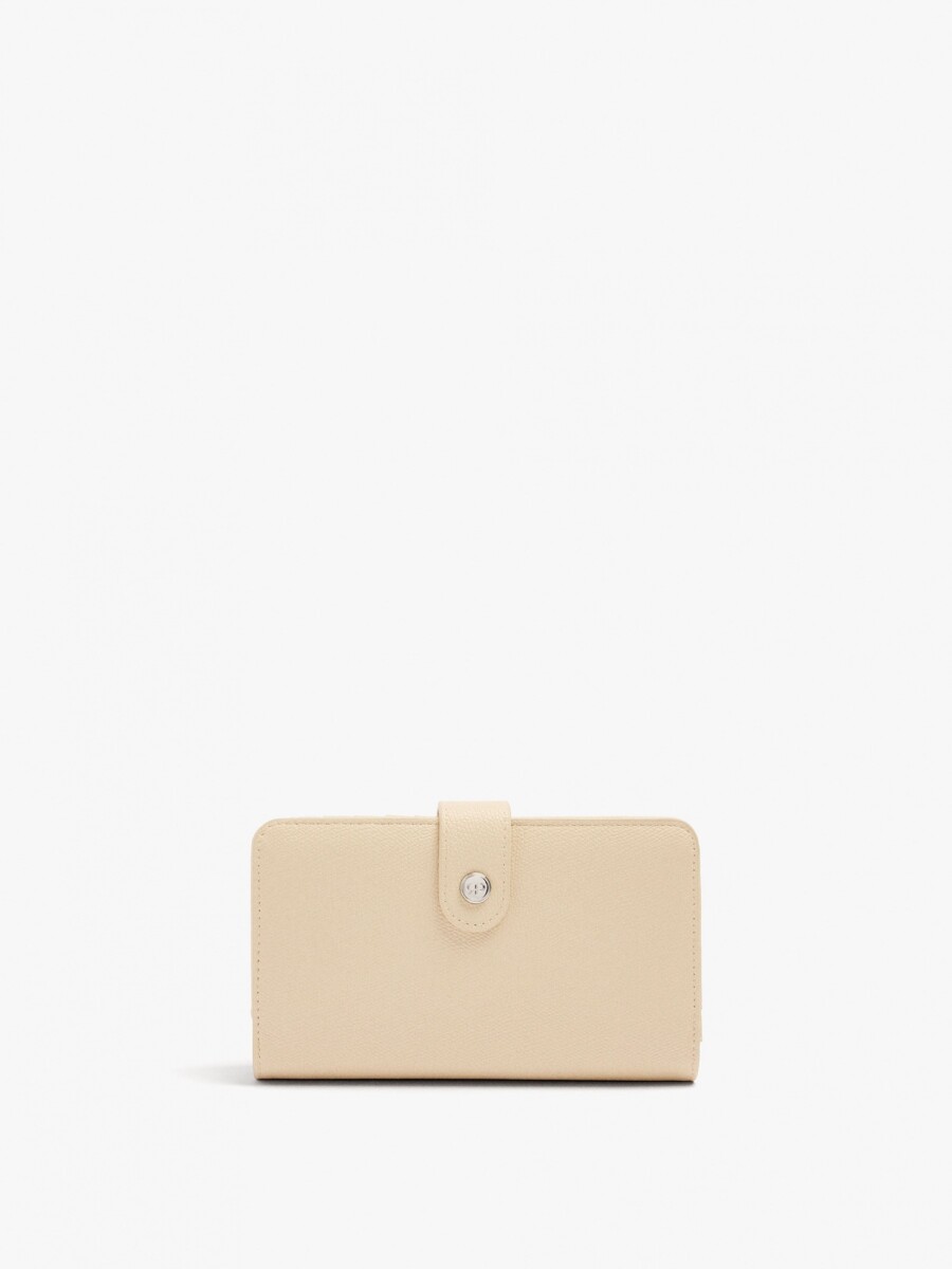 Cartera Con Textura L beige