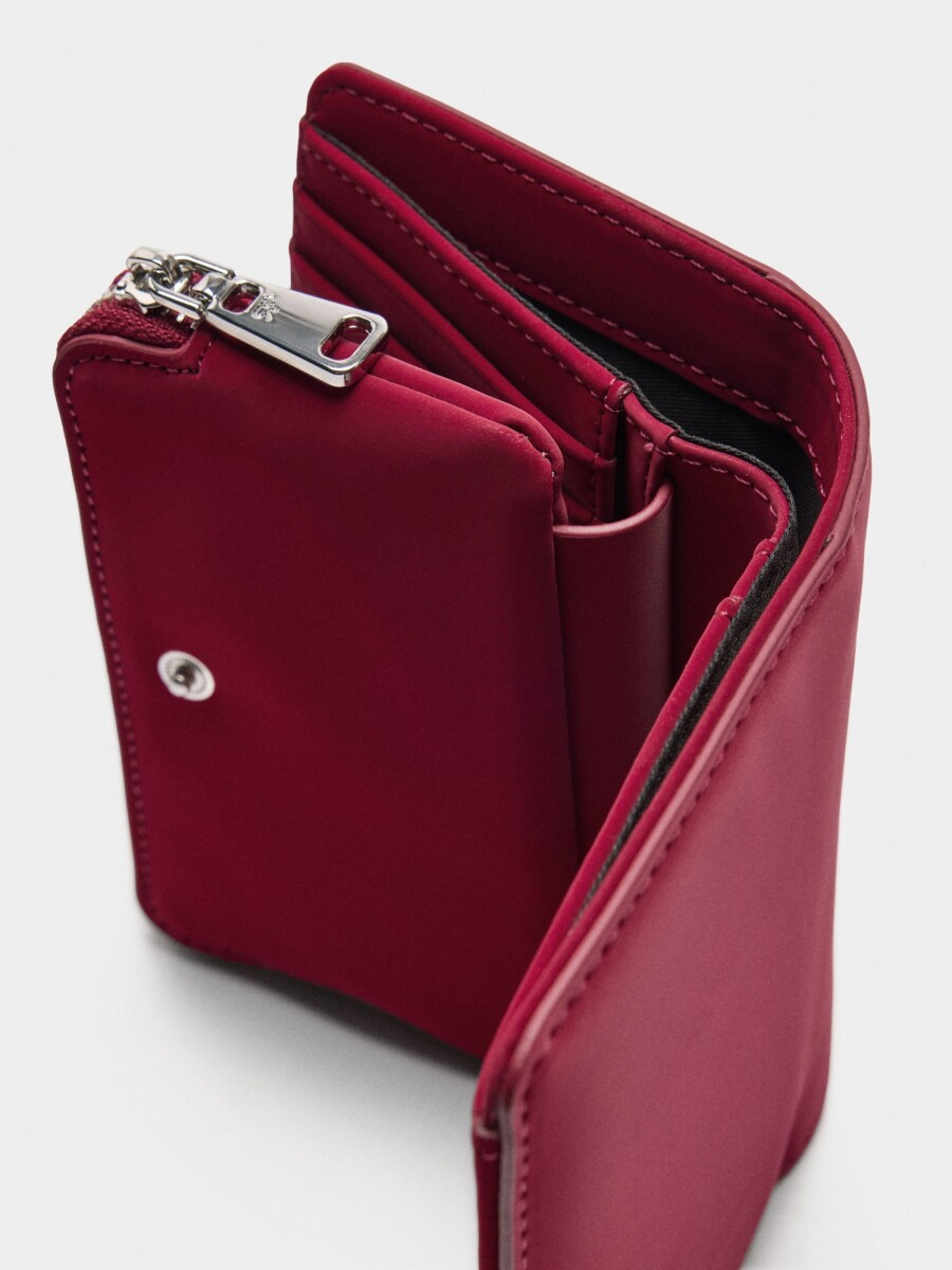 Cartera Con Textura Suave rojo