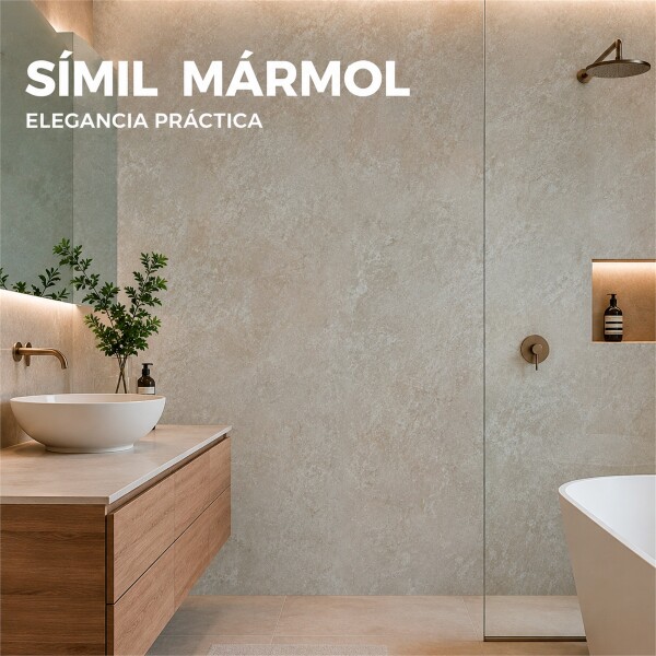 Pack x10 Placa PVC Símil Mármol 2,44x1,22m 3mm Resistente Mármol Gris 2