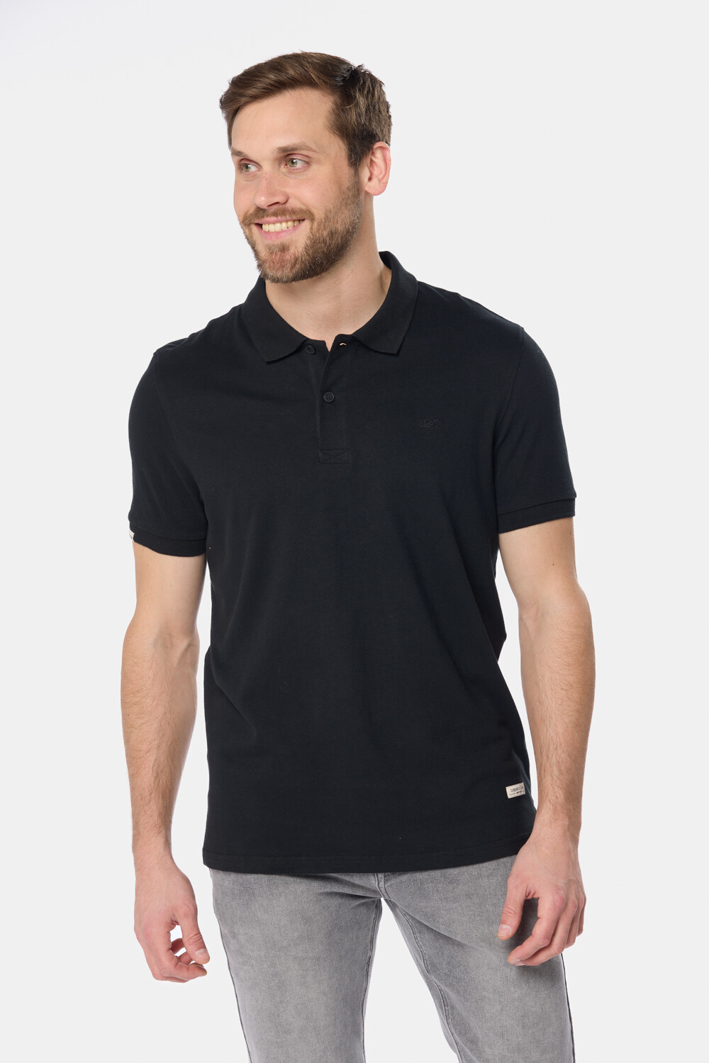 REMERA POLO JERSEY RAYADA Negro