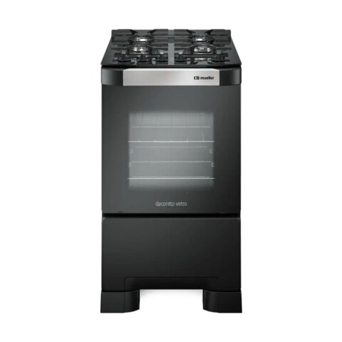 Cocina Mueller Decorato Vetro 4 Hornallas Negro Cocina Mueller Decorato Vetro 4 Hornallas Negro