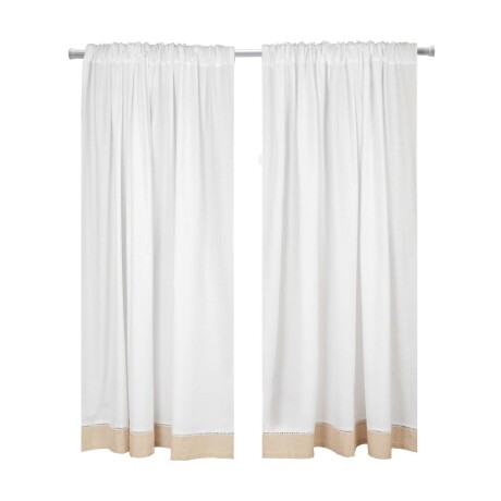 CORTINA ALGODON NATURAL-BEIGE GUARDA DE LINO SET X 2