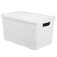 Set x3 caja simil ratán 7 lts BLANCO