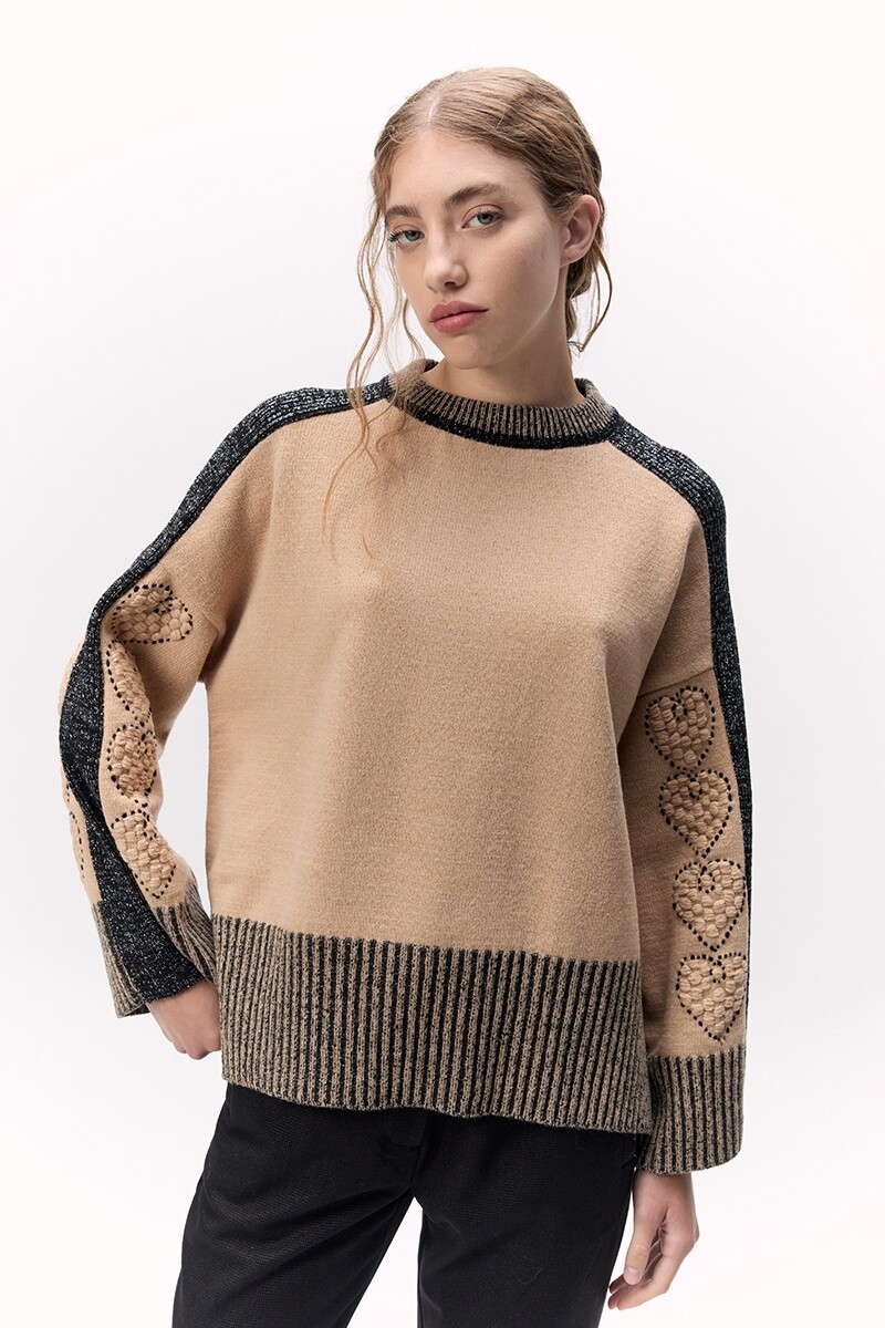 Sweater Cuore - Camel 