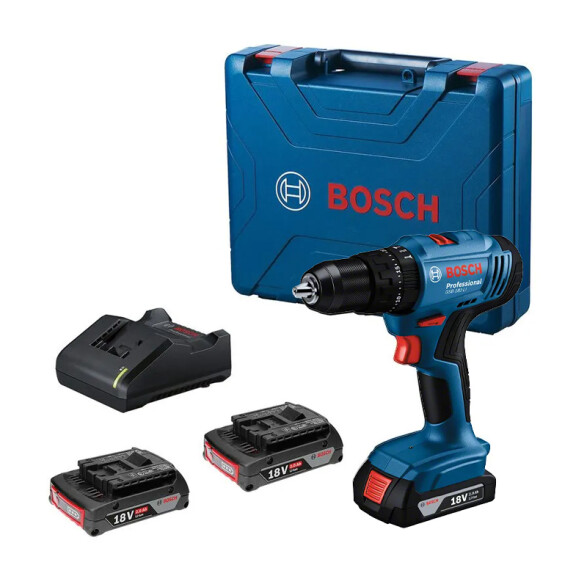 Taladro atornillador 1/2" 18V c/percutor 2bat.+ carg. BS0278