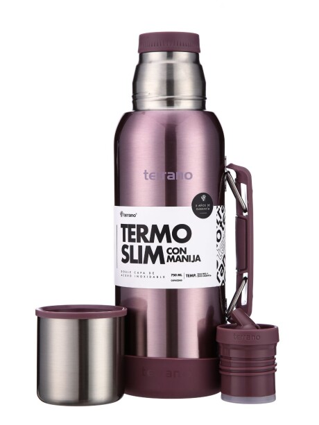 Termo Slim 750mL. con Base Silicona Lila Metalizado