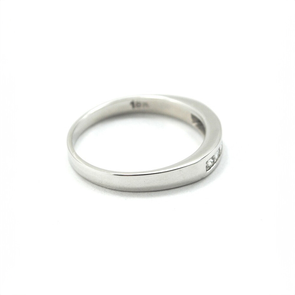 Anillo Oro 18K Blanco Y 7 Brillantes Corte Princesa Anillo Oro 18K Blanco Y 7 Brillantes Corte Princesa