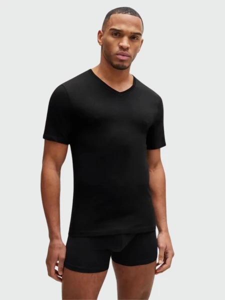 BOSS - Pach X 3 remeras de punto de algodón con cuello en V 0