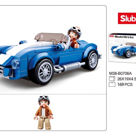 Juego Bloques de Construcción Sluban Auto Azul Cobra GT40 001