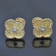 Par de caravanas en oro 18k y brillantes modelo Alhambra Par de caravanas en oro 18k y brillantes modelo Alhambra