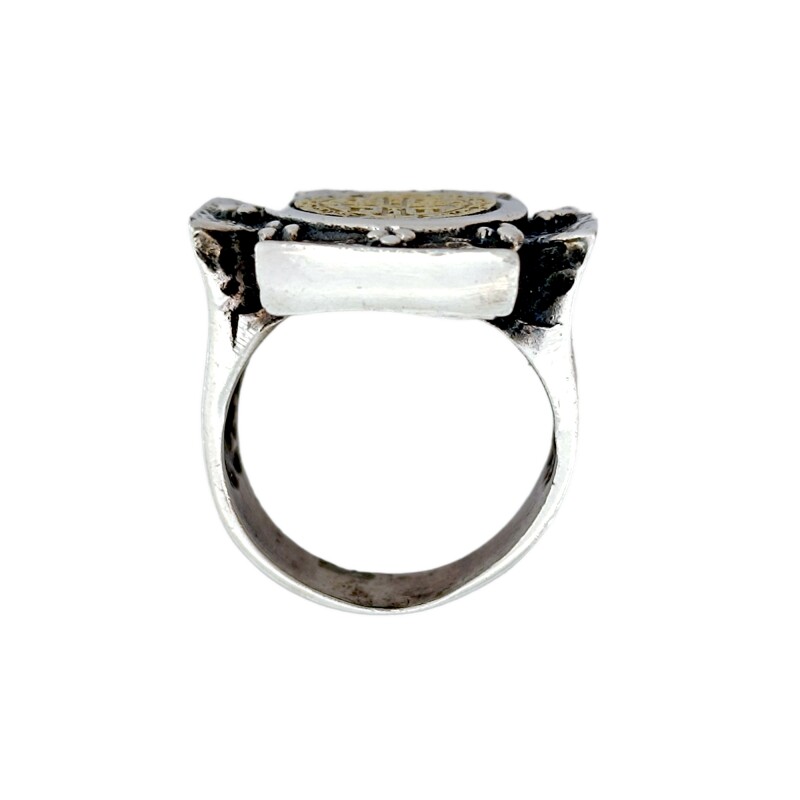 Anillo San Benito-Plata y Oro-Sin Piedra-AN5891 sinpiedra