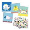 DJSTIC Set X4 Laminas Para Jugar Con Stickers 3-6 Años Djeco - Pulpo