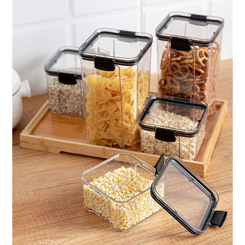 Set 4 Tarros Recipientes Hermeticos Para Cocina Blanco