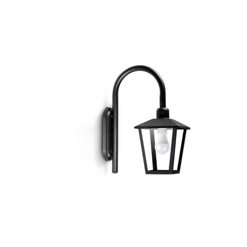 FAROL TRAPEZOIDAL PARA PARED CON MENSULA NEGRO E27 FAROL TRAPEZOIDAL PARA PARED CON MENSULA NEGRO E27
