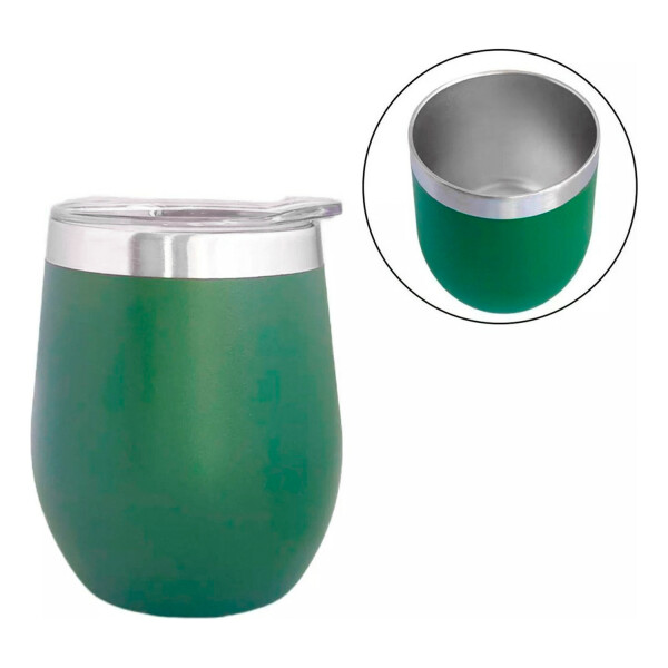 Set Termo 1L Goldtech Mate Con Tapa 230 ML Acero Inoxidable Variante Color Verde
