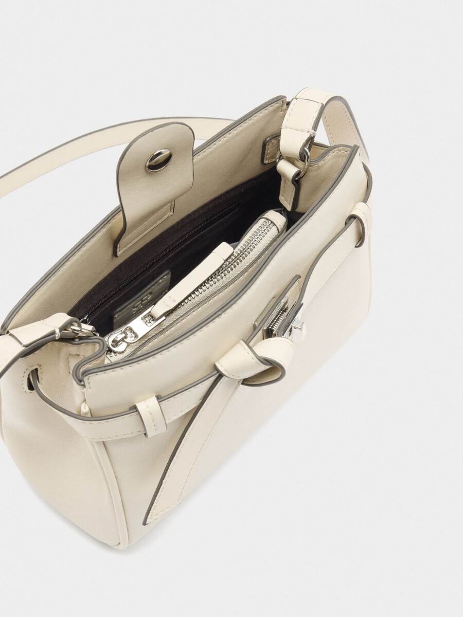 Bolso Bandolera Con Detalle De Cinturón crudo
