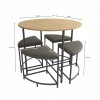 Mesa redonda 90 cms diámetro con 4 bancos Miel y Negro Mesa redonda 90 cms diámetro con 4 bancos Miel y Negro