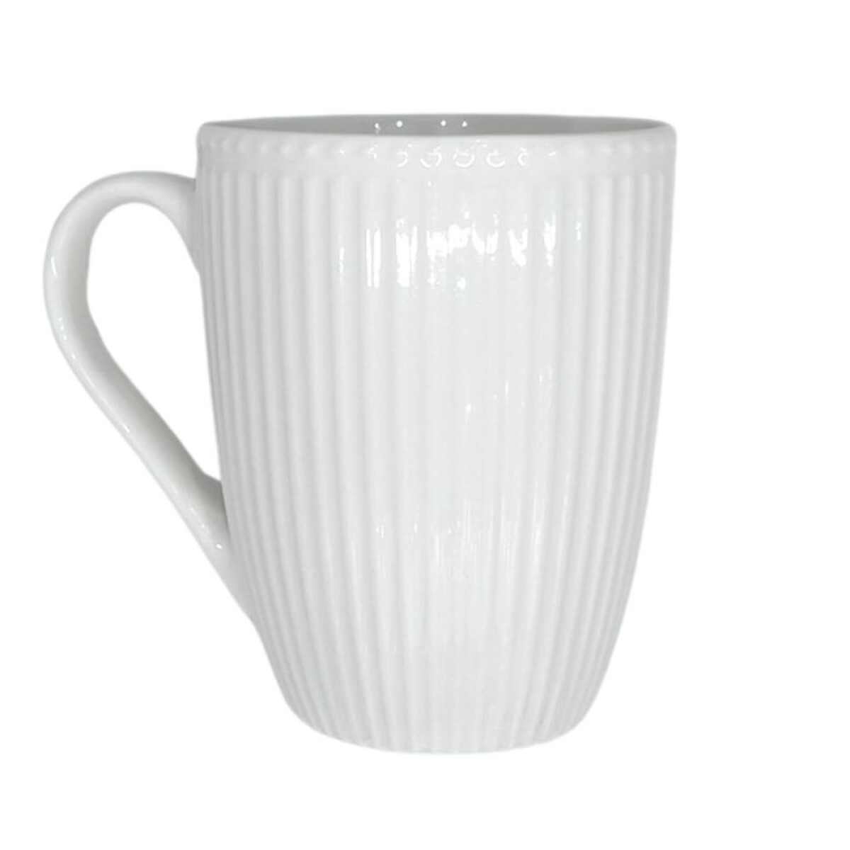 SET X4 TAZAS DISEÑO RAYAS 360ML 8.5X10.5CM BLANCO 