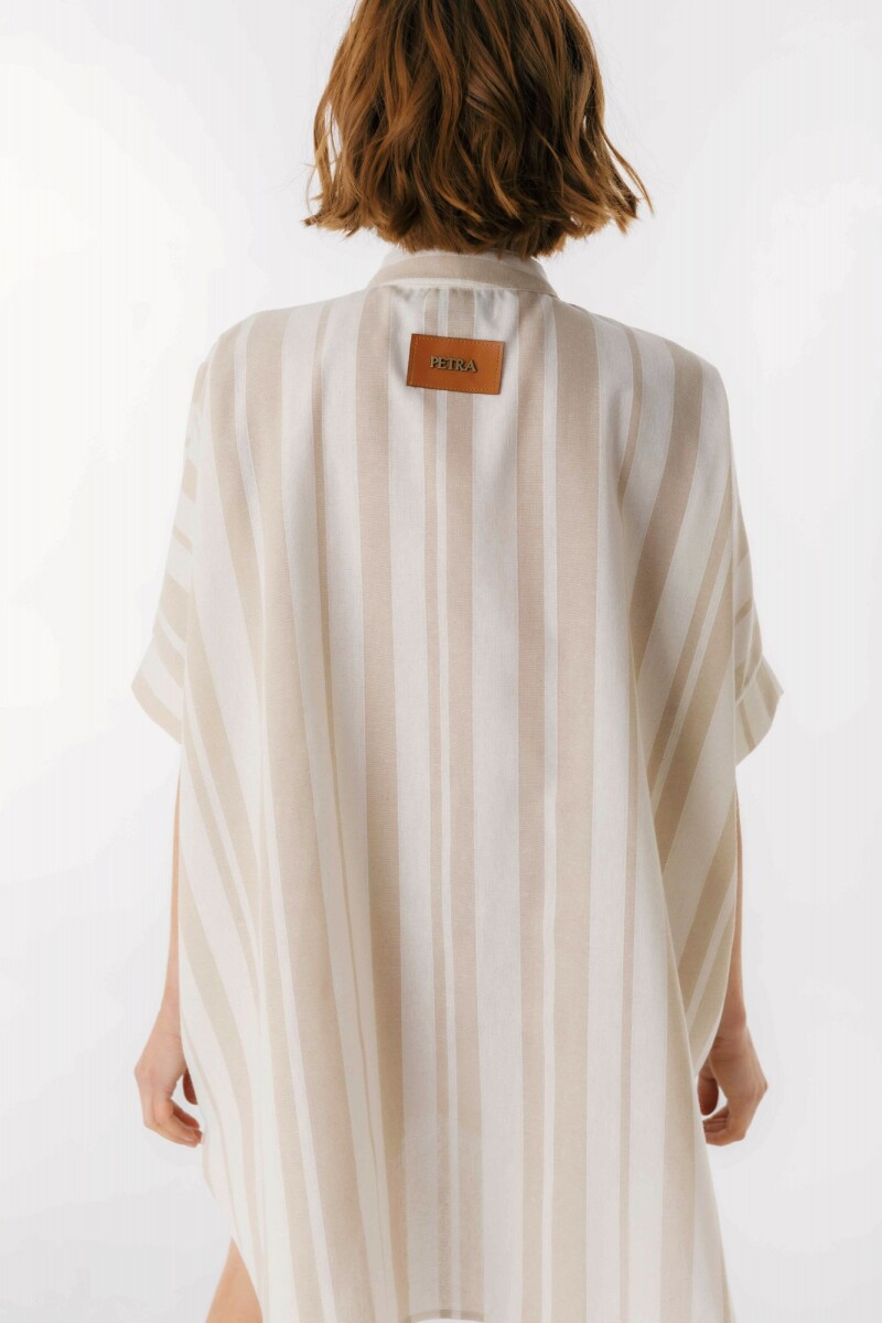 Camisa Azorella Rayas Crudo