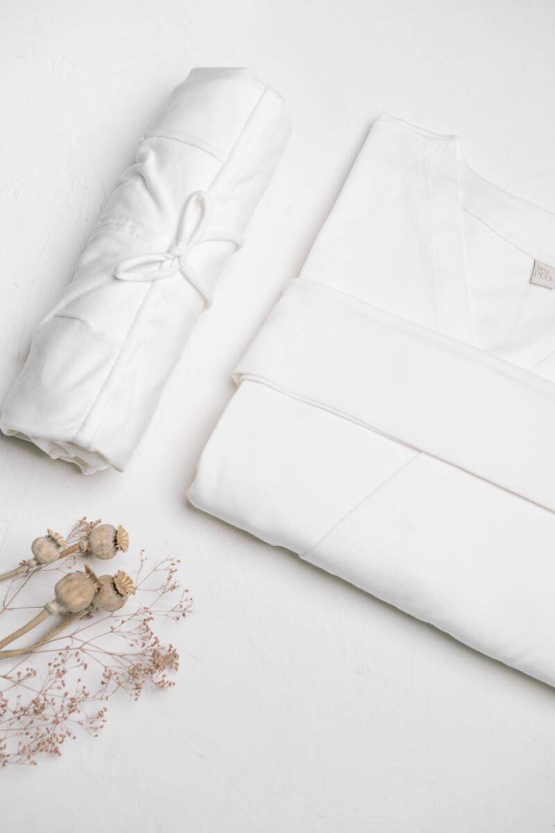 Pack Maternal Aurora – Camisón de Algodón + Bata | Hecho en Uruguay - Crema 