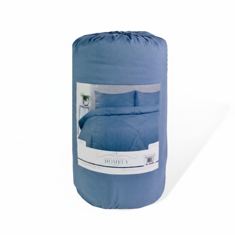 JGO EDREDON AZUL FULL 250X240CM 3PZAS Unica