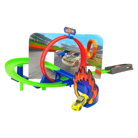 Pista de autos 1 loop con lanzador + auto Pista de autos 1 loop con lanzador + auto