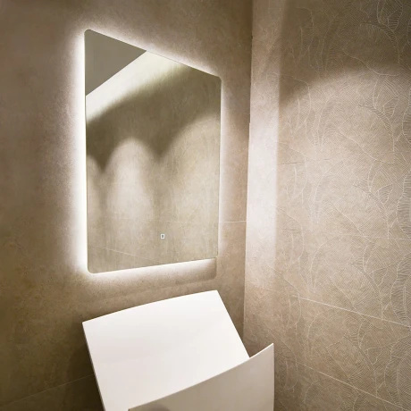 Espejo Frameless 70X90 Anticorrosion Con Luz Led Y Sensor One Touch 000