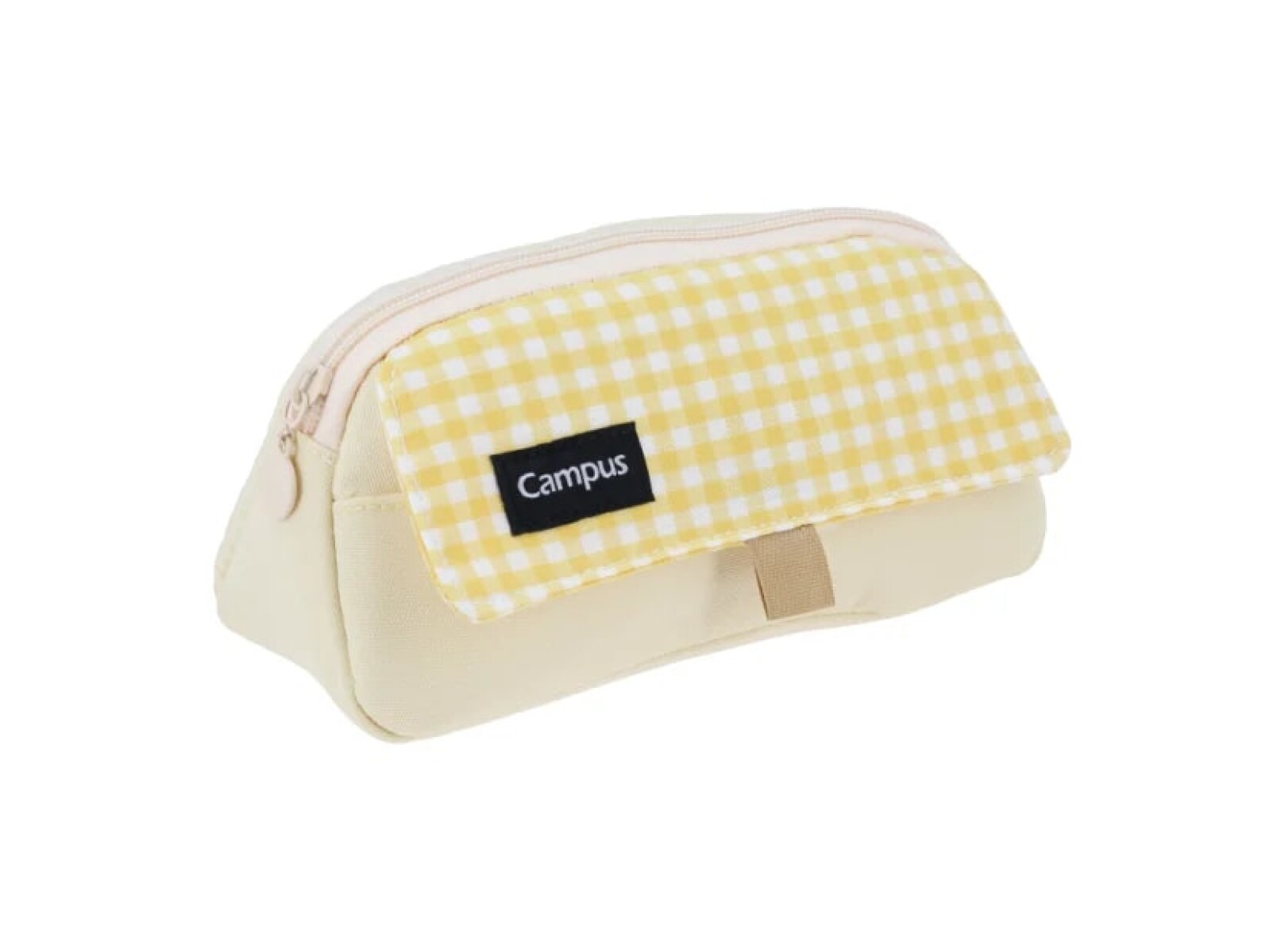 Cartuchera Campus Pastel Solapa Cuadrille - Amarilla 