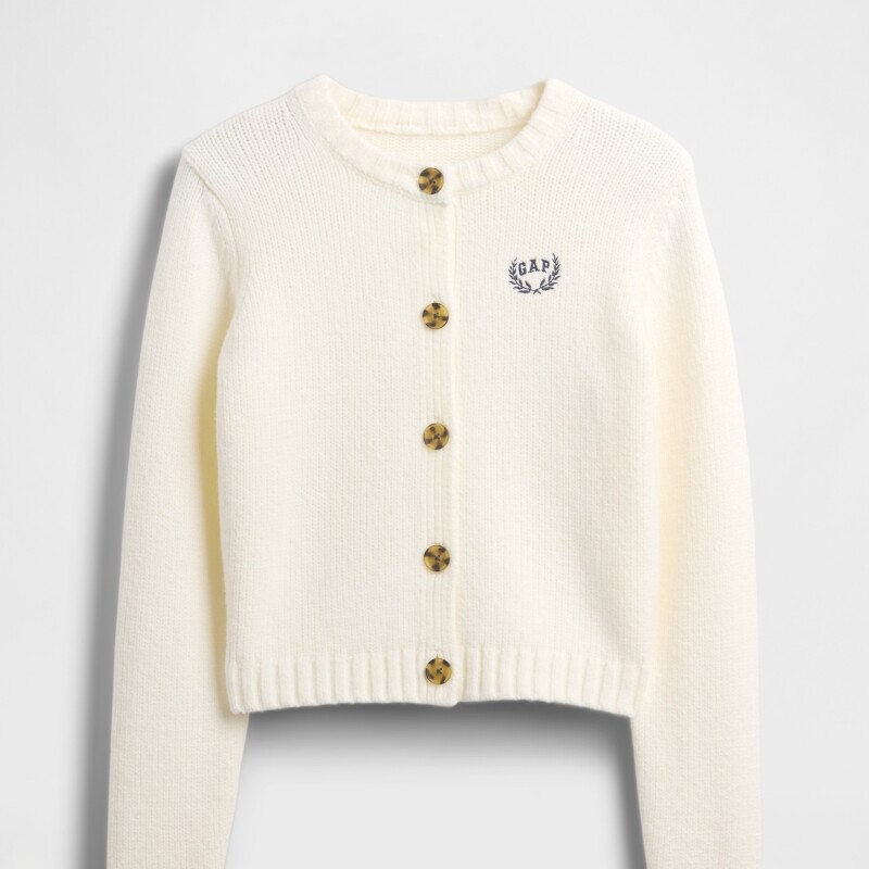FRCH LOGO CARDI IVORY FROST