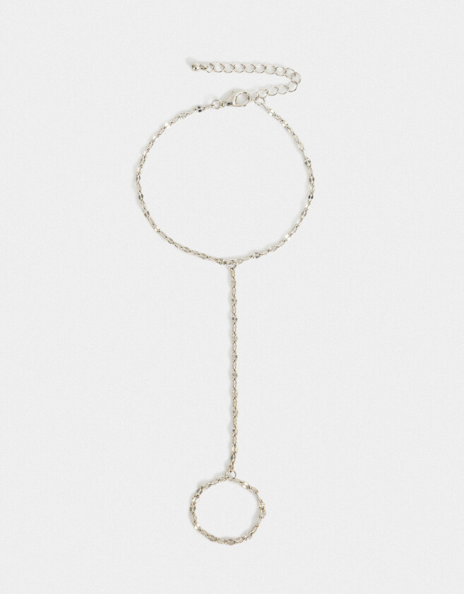 Pulseras Flexibles Pulsera Flexible Con Anillo - Plateado