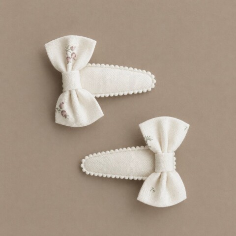 Broches Tic Tac Moña Crudo X 2